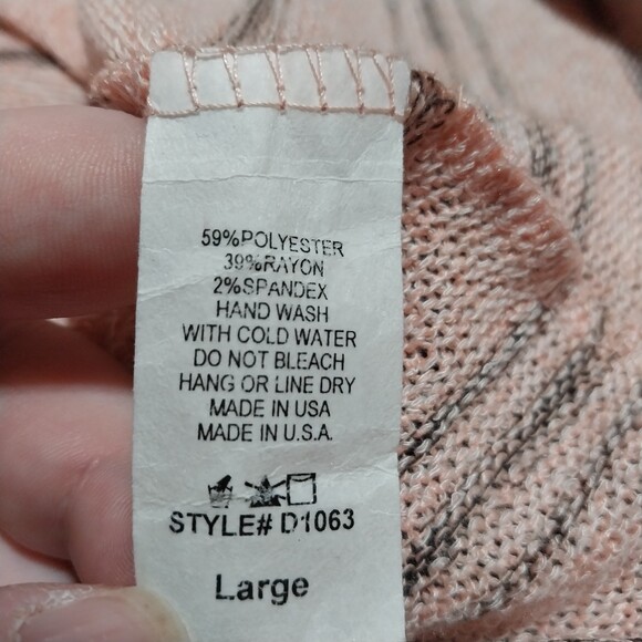 Jodifl dress Womens Large peach striped thin knit sweater tiered Romantic Boho - Picture 4 of 7